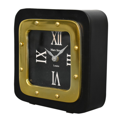 Artisan Furniture Black and Gold Small Table Clock