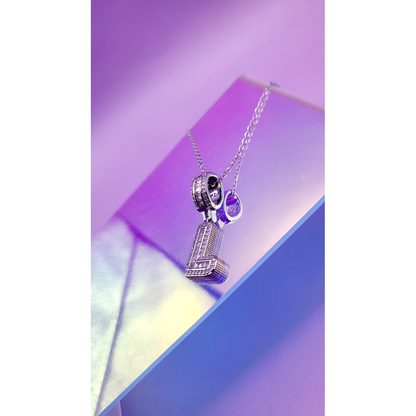 Crystal Initial Necklace Letter L