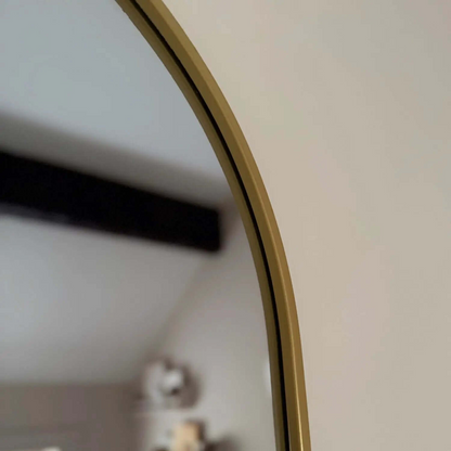 Emi- Gold Metal Runway Oval Mirror - 120cm x 40cm