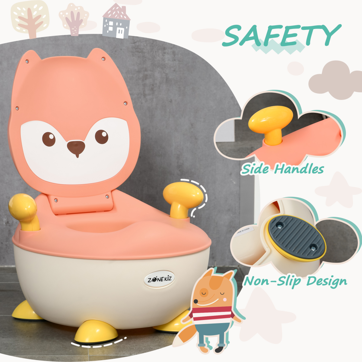 ZONEKIZ Infant Potty Training Toilet with Splash Guard