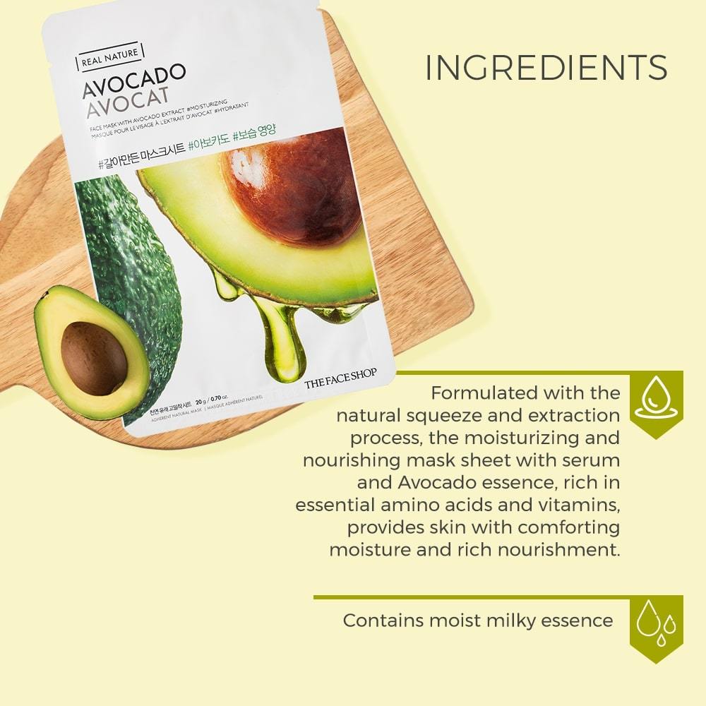 THE FACE SHOP Real Nature Avocado Face Mask 35g