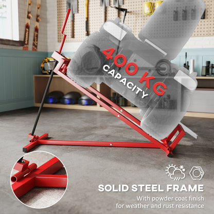 HOMCOM Foldable Ride On Lawn Mower Lift, 400 kg Telescopic Maintenance Jack