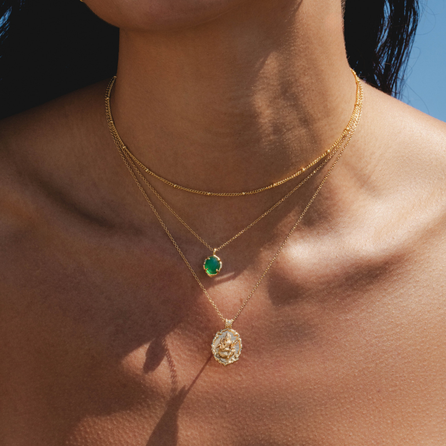 Goddess Saraswati Necklace (Gold)