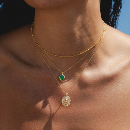 Goddess Saraswati Necklace (Gold)