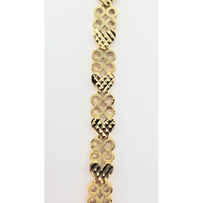 Elements Hearts Shiny Gold Link Bracelet