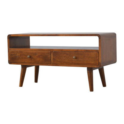 Artisan Furniture Solid Wood Curved Chestnut Media Unit