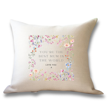 Personalised Best Mum Cushion | Birthday Gift for Mum