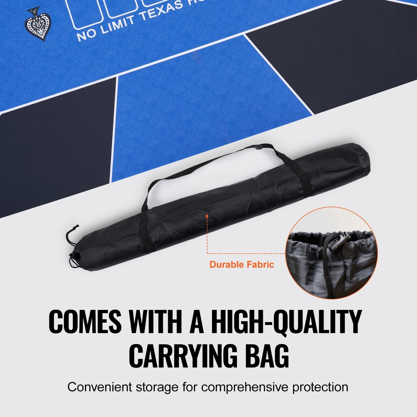 VEVOR Poker Table Top 70 x 35 Inch Poker Mat for Table Foldable Poker Table Top with Carrying Bag, Folding Poker Table Topper