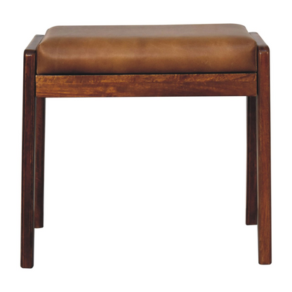 Artisan Furniture Solid Mango Wood Buffalo Hallway Footstool