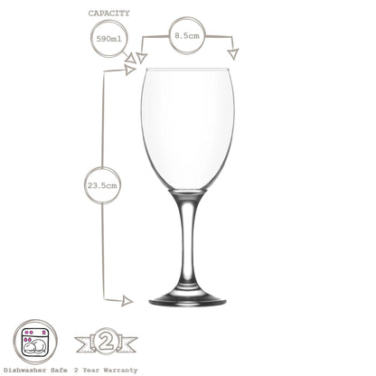 590ml Empire Red Wine Glasses - Pack of Six