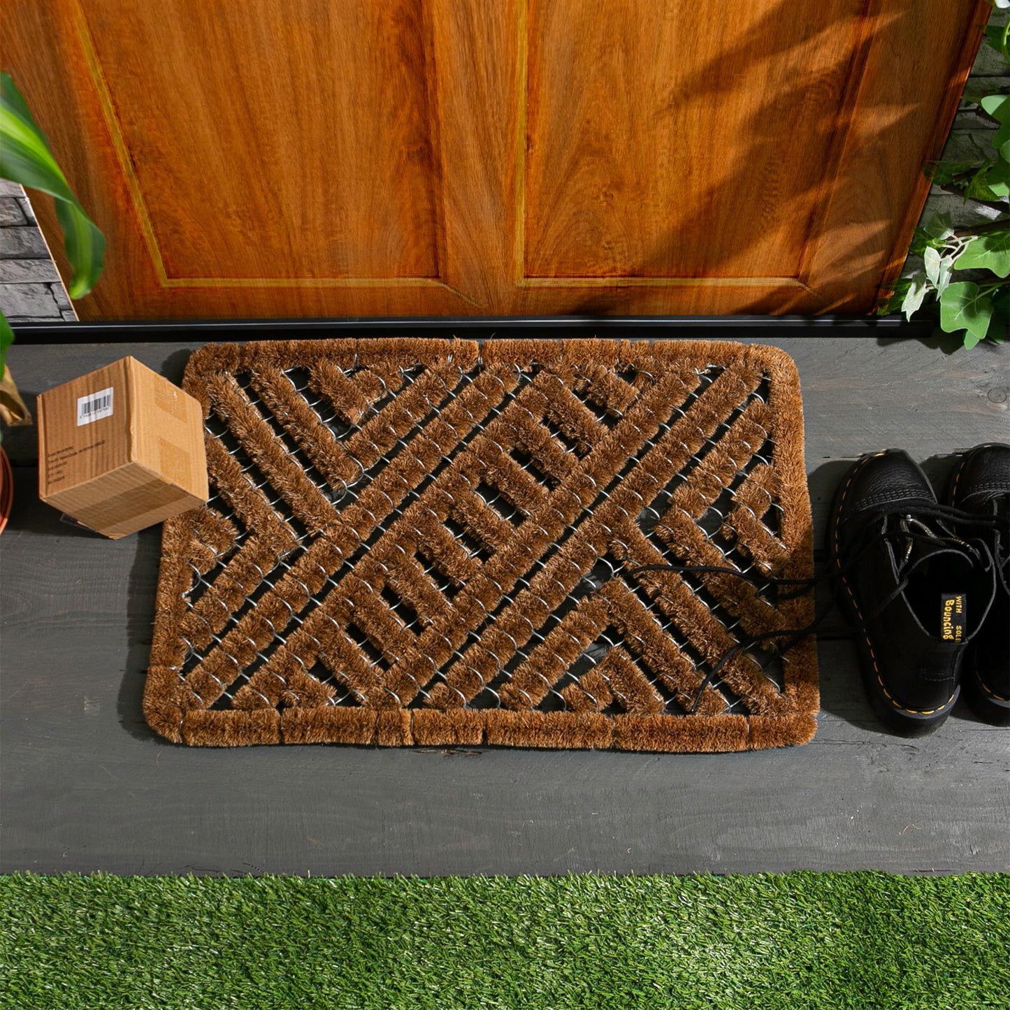 60cm x 40cm Natural Coir Scraper Door Mat