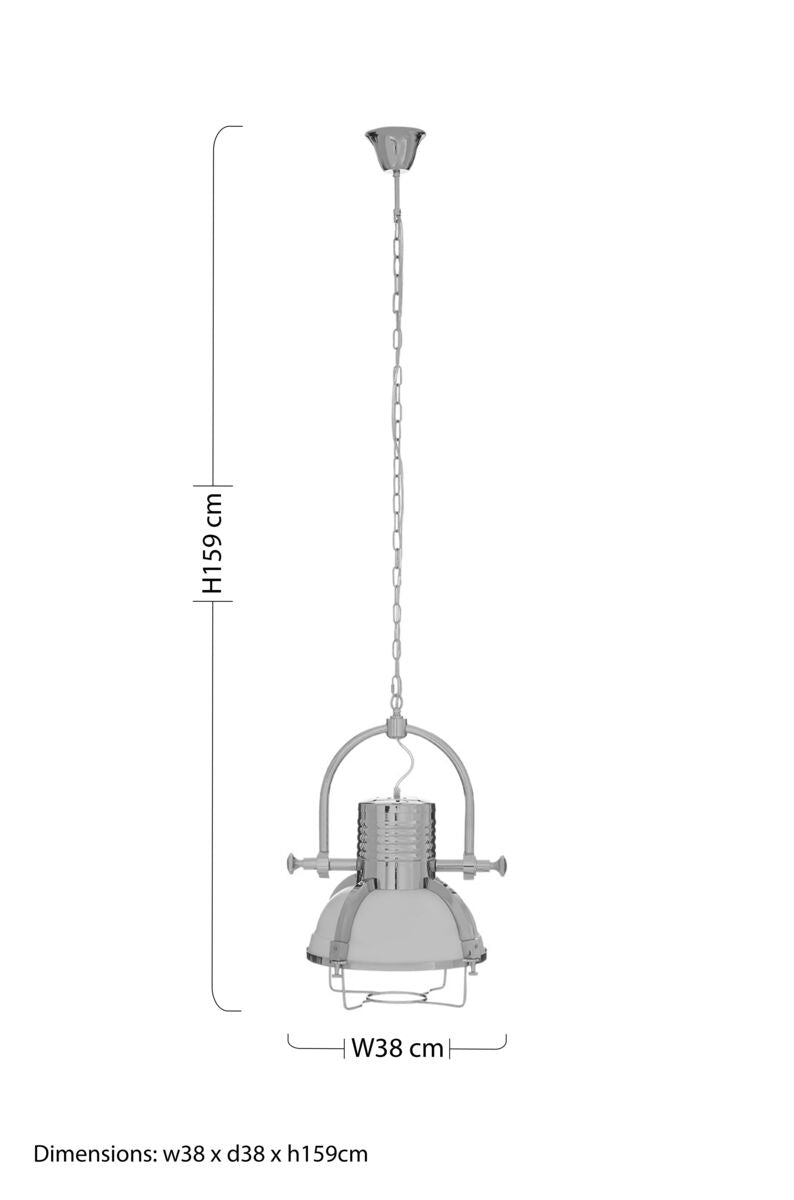 Industrial Revolution Chrome Pendant Light