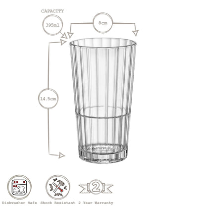 395ml Oxford Bar Stacking Highball Glasses - Pack of Six