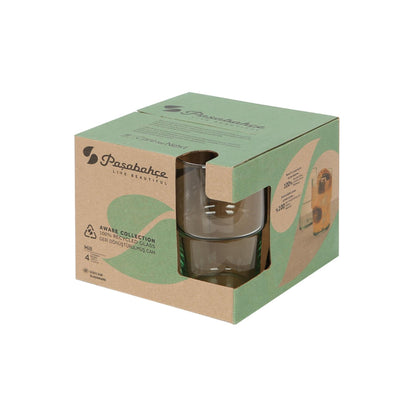 440ml Aware Hill Recycled Stacking Highball Glasses - Green - Pack of Four