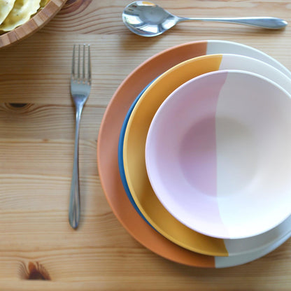 Colour Block Stoneware Pasta Bowl - 20.5cm