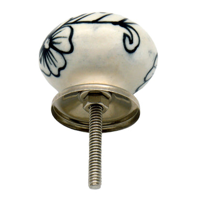 Round Geometric Ceramic Cabinet Knob