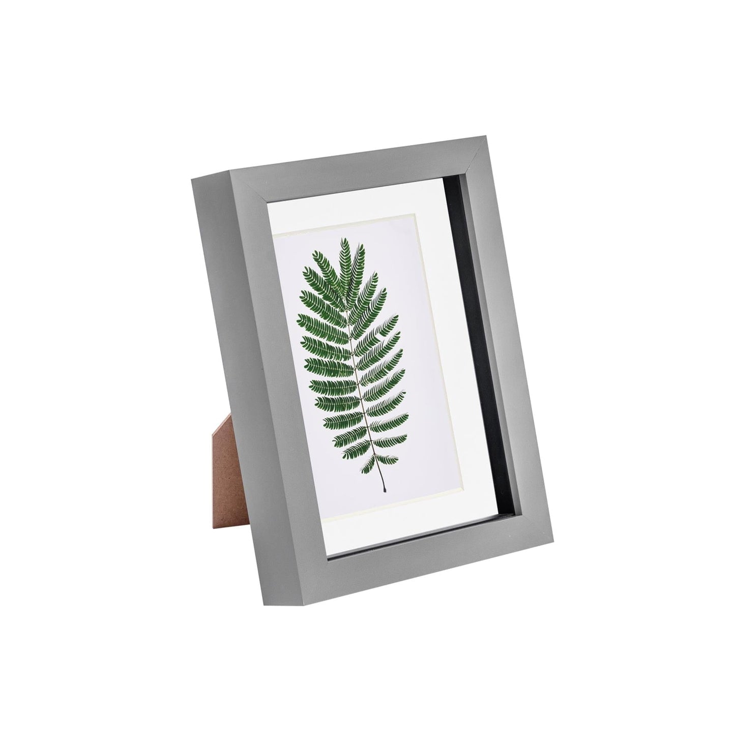 5" x 7" Grey 3D Box Photo Frame - with 4" x 6" Mount