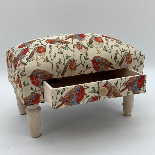 ROBIN FABRIC FOOTSTOOL WITH DRAWER