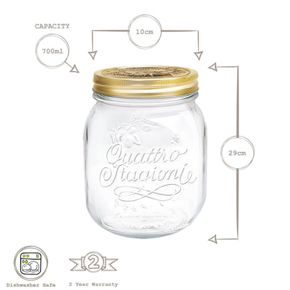700ml Quattro Stagioni Glass Storage Jar
