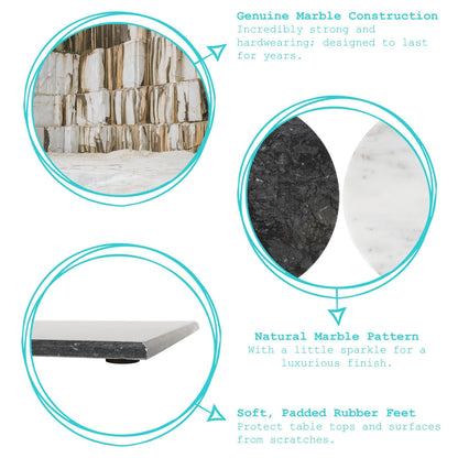 Hexagonal Marble Coasters - 10cm - Pack of Six