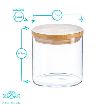 550ml Scandi Storage Jar with Wooden Lid