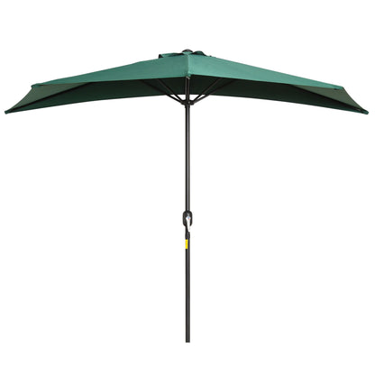 3M Half Round Parasol Umbrella Balcony Metal Frame Outdoor NO BASE Green