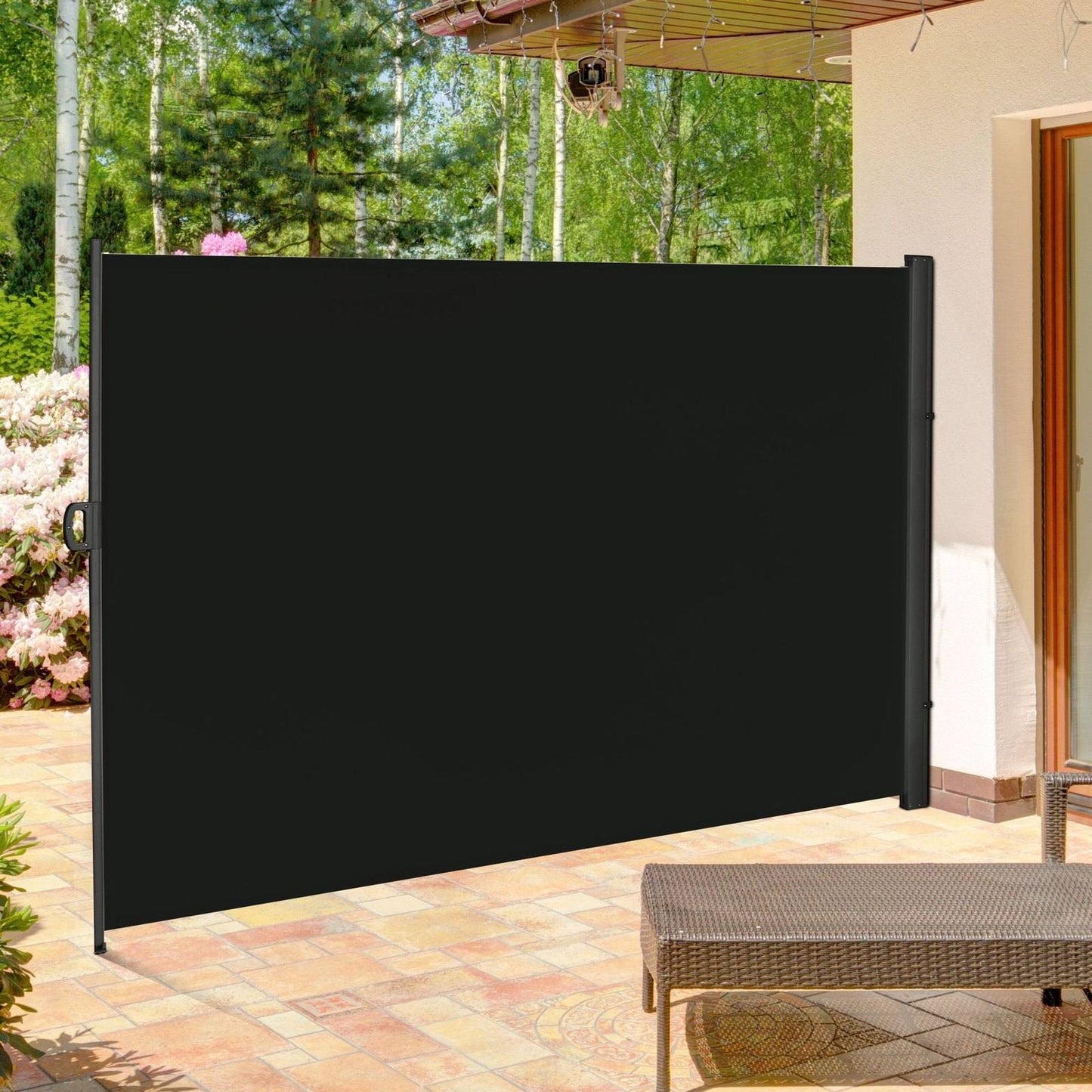 Retractable Sun Side Awning Screen Fence Patio Garden Wall Balcony Screening Panel Outdoor Blind Privacy Divider 3x2M