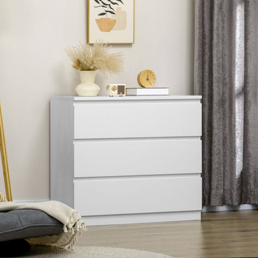 Chest Of Drawers 3-Drawer Storage Organiser Unit For Bedroom Living Room White