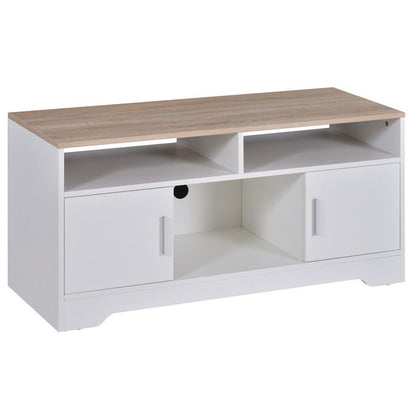 Boxy Tv Stand With Wood-Effect Table Top