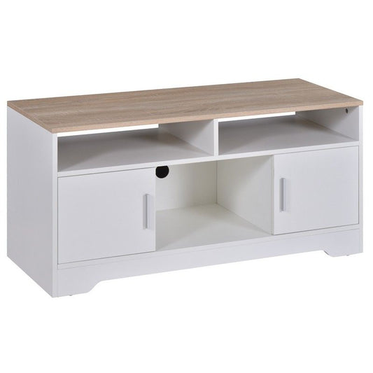 Boxy Tv Stand With Wood-Effect Table Top