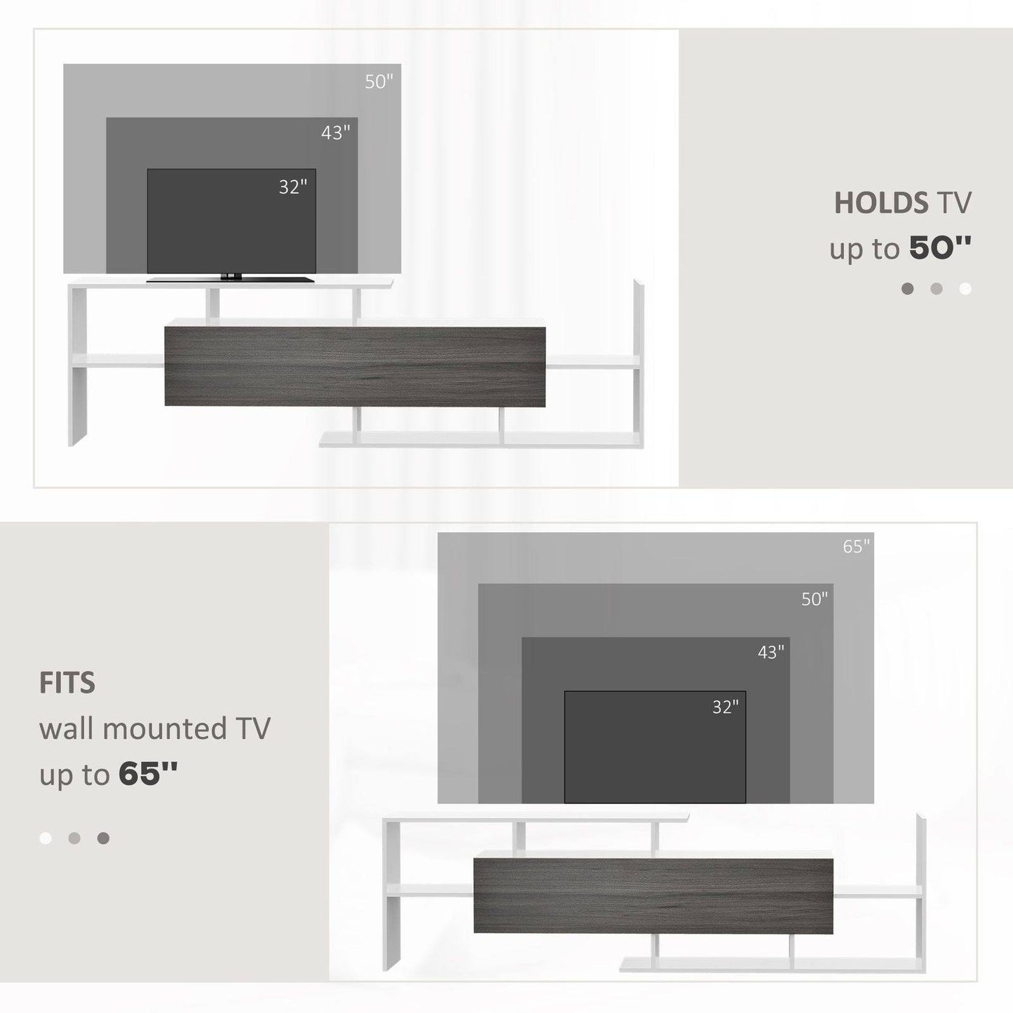 Modern TV Cabinet with Wall Shelf
