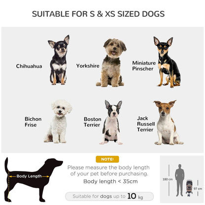 PawHut Pet Travel Stroller Cat Dog Pushchair Trolley Puppy Jogger Carrier Three Wheels for Small Miniature DogsCoffee