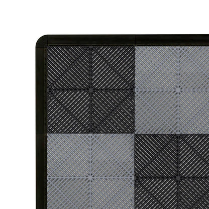 Vented Garage Floor Tiles With Edges 60 Black & 60 Grey