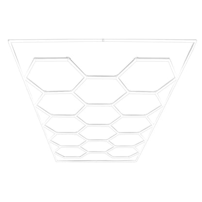 Hexagon LED Light & Vented Garage Floor Tiles x 120 With Edges - Black