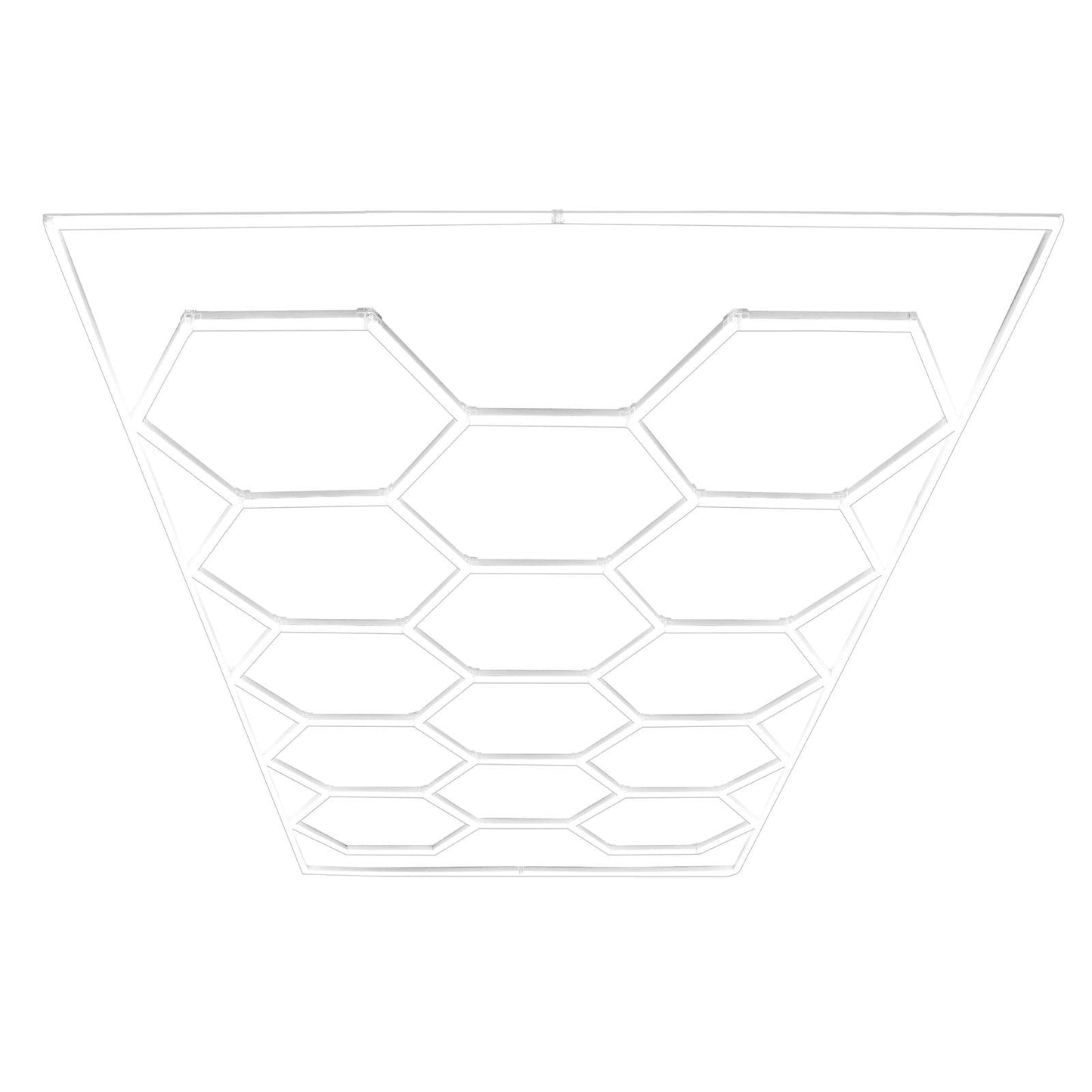 Hexagon LED Light & Vented Garage Floor Tiles x 120 With Edges - Grey