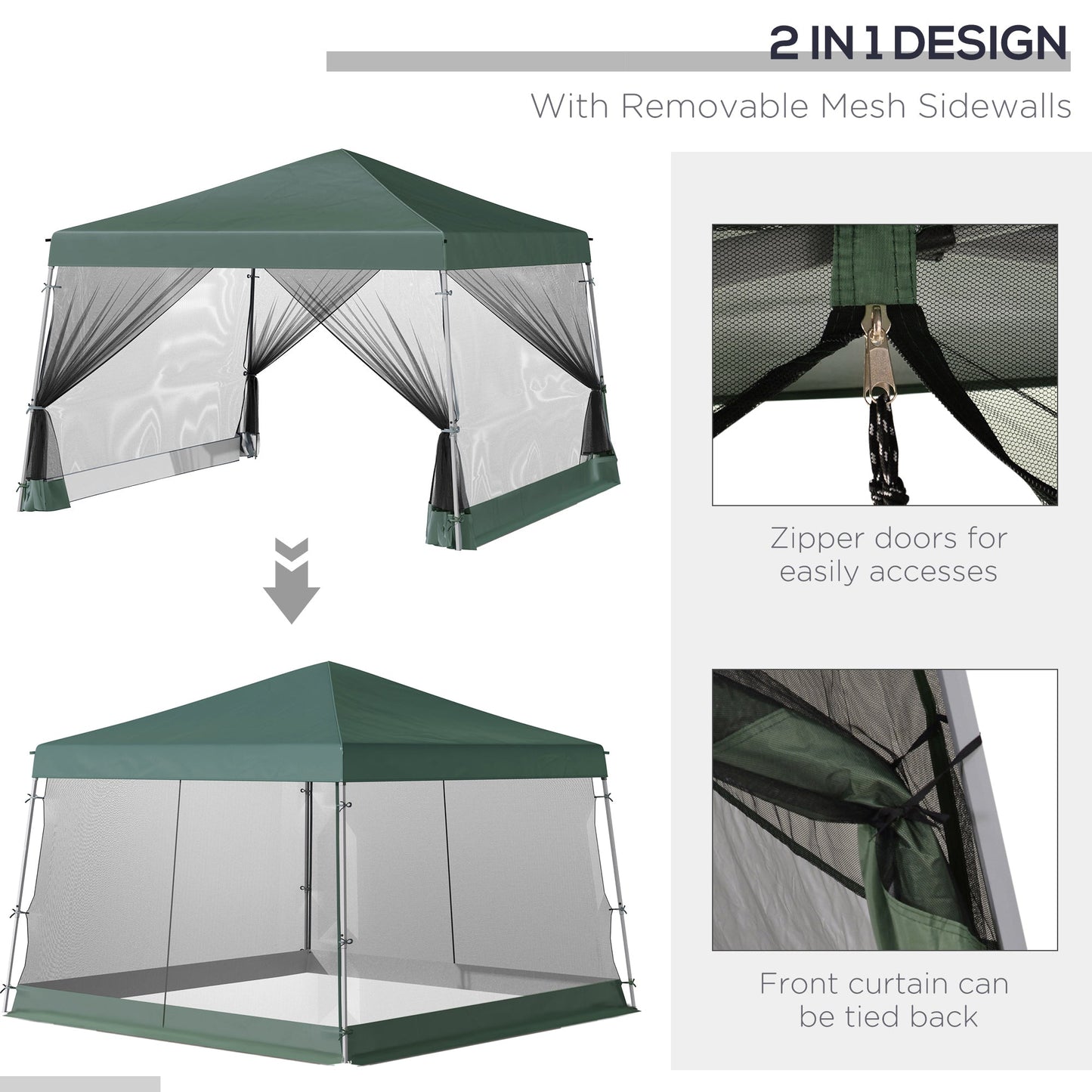 Outdoor Garden Pop-up Gazebo Canopy Tent Sun Shade Event Shelter Folding with Adjustable Height