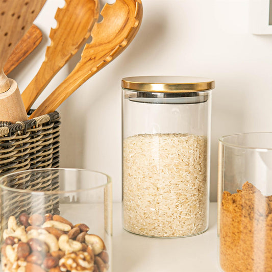 1L Scandi Storage Jar with Metallic Lid