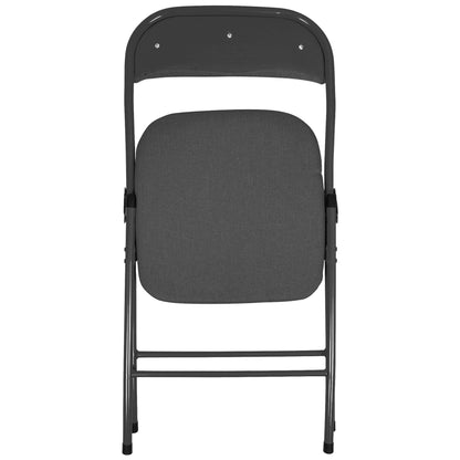 Black Fabric Padded Folding Chair - Pack of Six