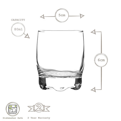 80ml Adora Premium Shot Glasses - Pack of Six