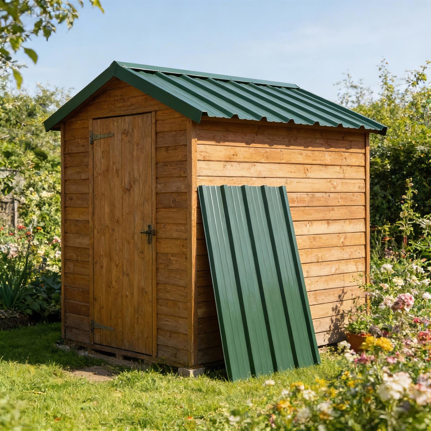 Metal Roofing Ridge Caps - 30 x 60cm - Green - Pack of 5