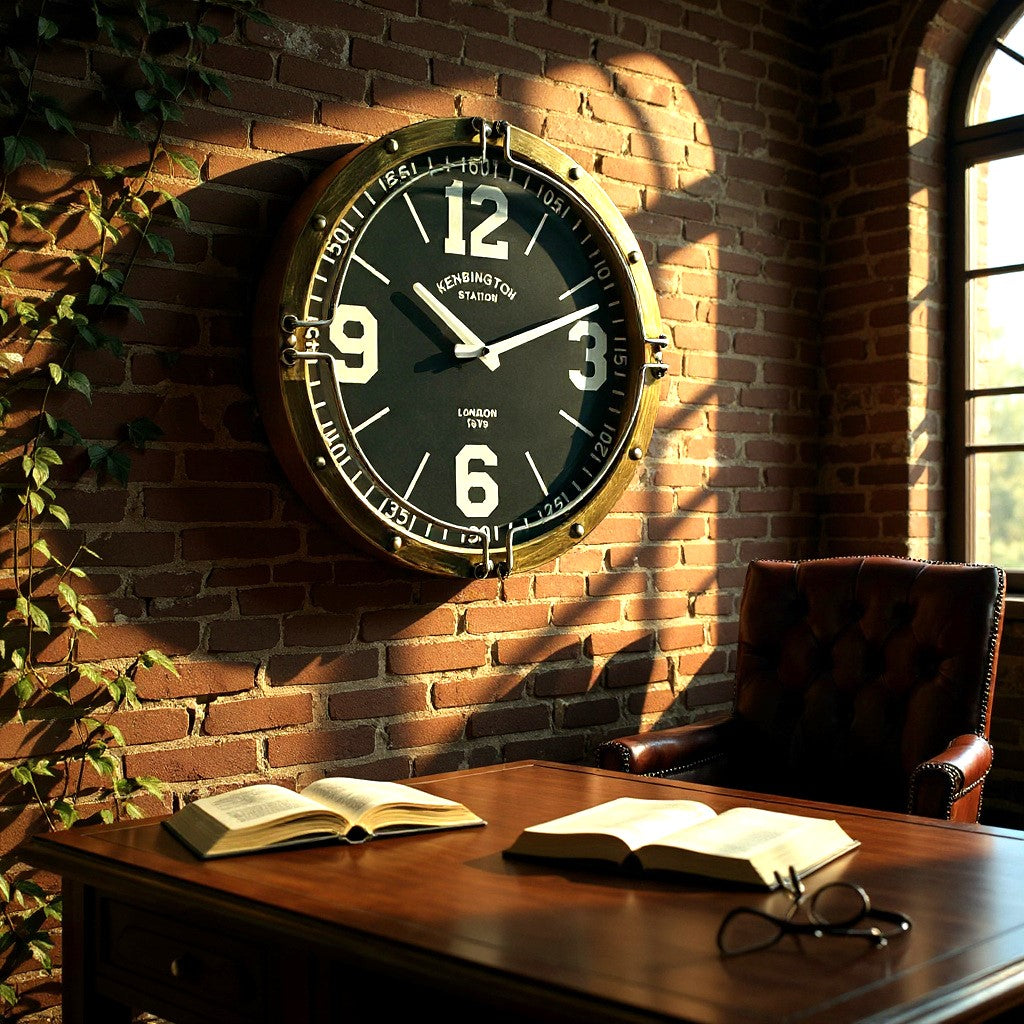 40CM WALL CLOCK - Black Clock Face - Required 1 x AA Battery