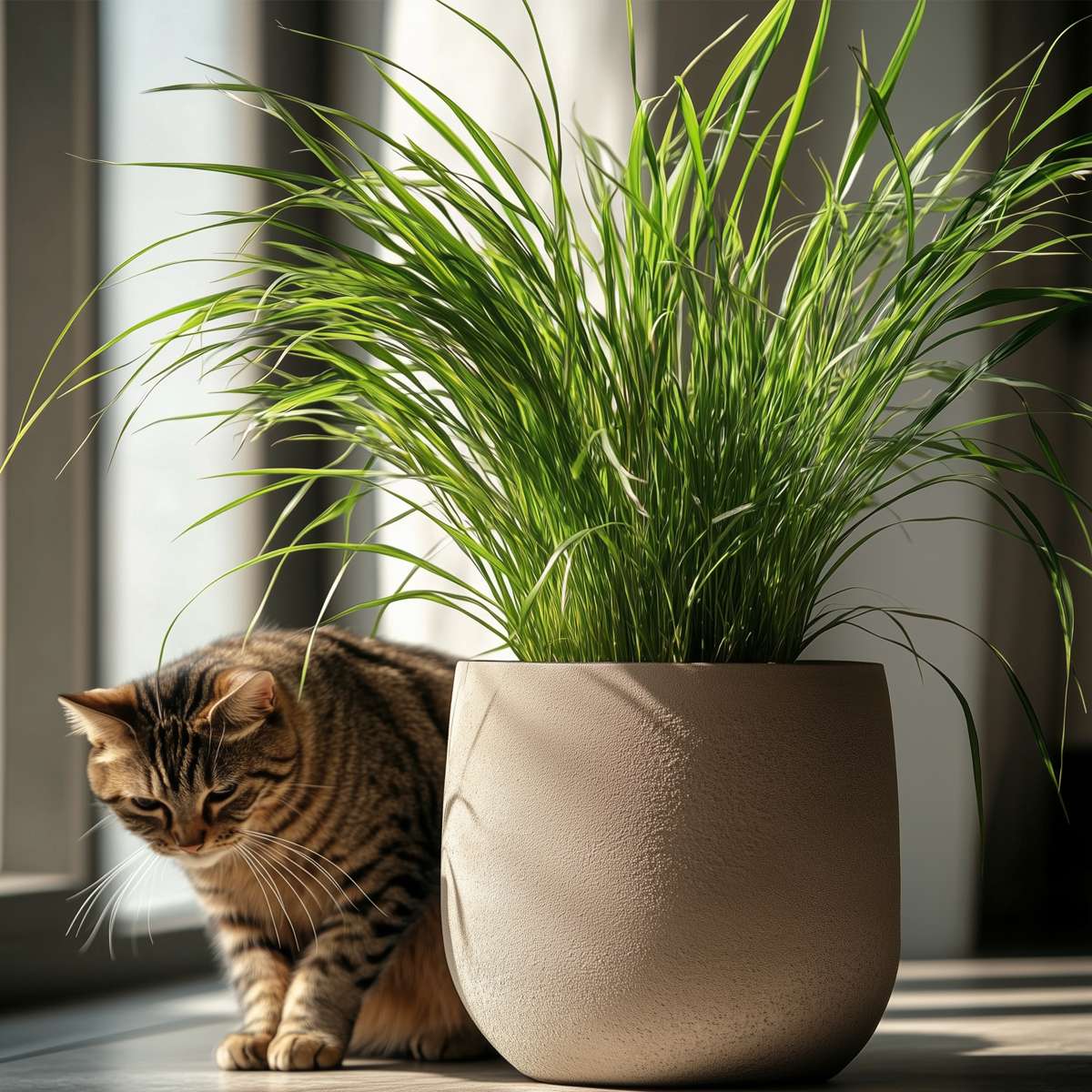 Cat Grass - 4 pcs. - Cyperus zumula - Height 30-40cm - ⌀12cm