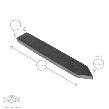 2cm x 15.5cm Slate Plant Markers - Pack of Six