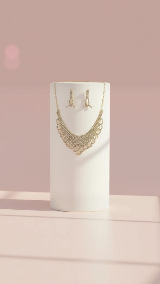 Crystal Collar Necklace & Earrings Set