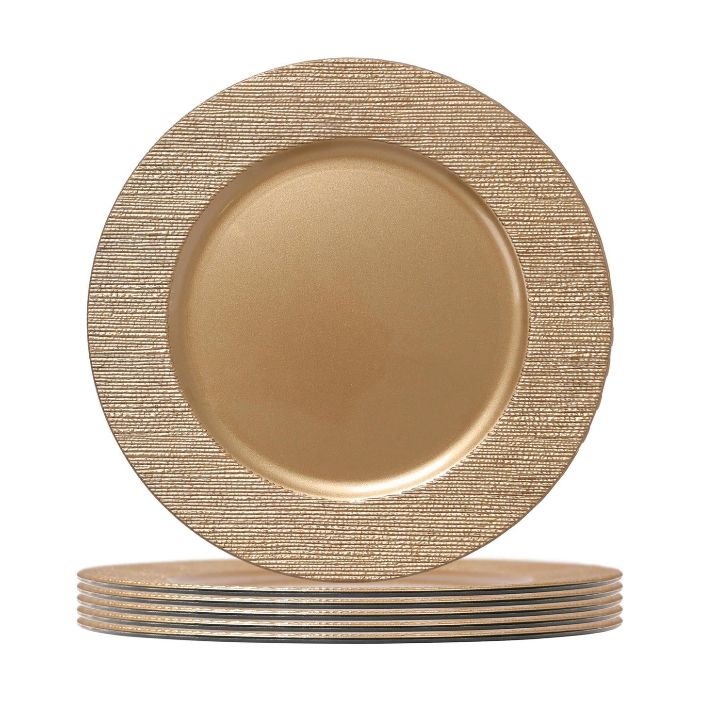 Round Ribbed Charger Plates - 33cm - Pack of 6