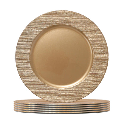 Round Ribbed Charger Plates - 33cm - Pack of 6