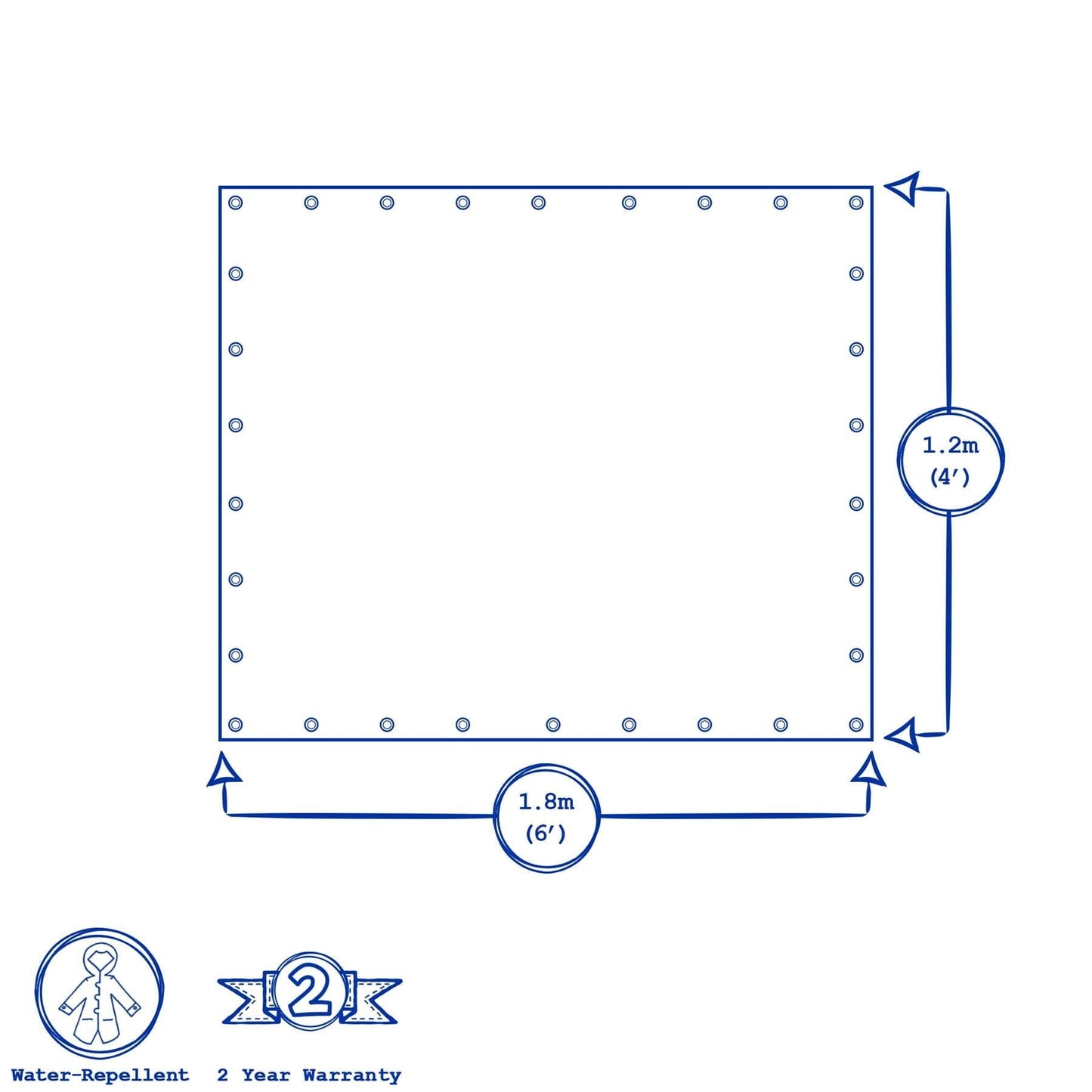 4ft x 6ft Waterproof Tarpaulin 70 GSM
