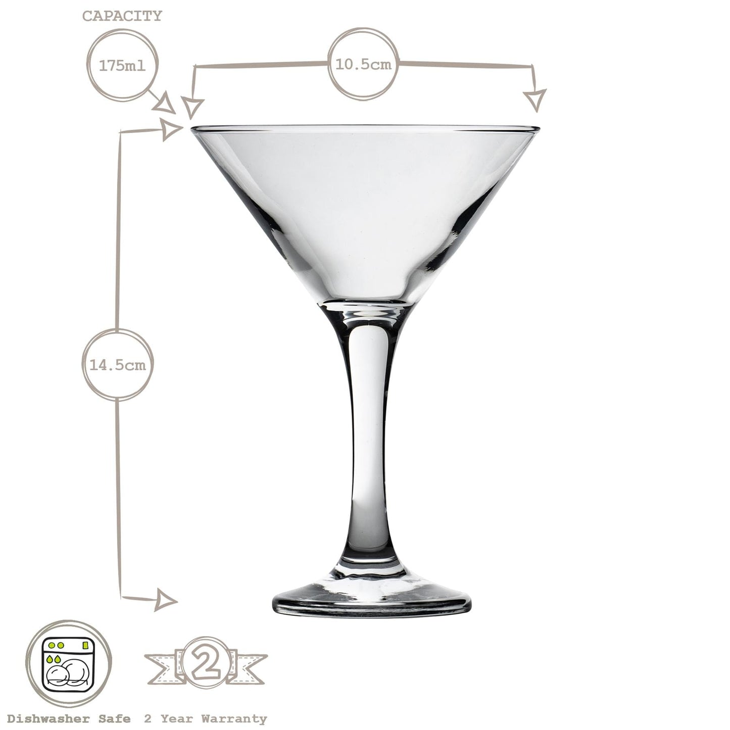 175ml Misket Martini Glasses - Pack of Six