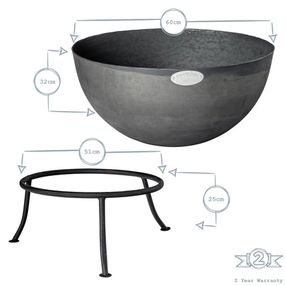 60cm Steel Garden Fire Pit