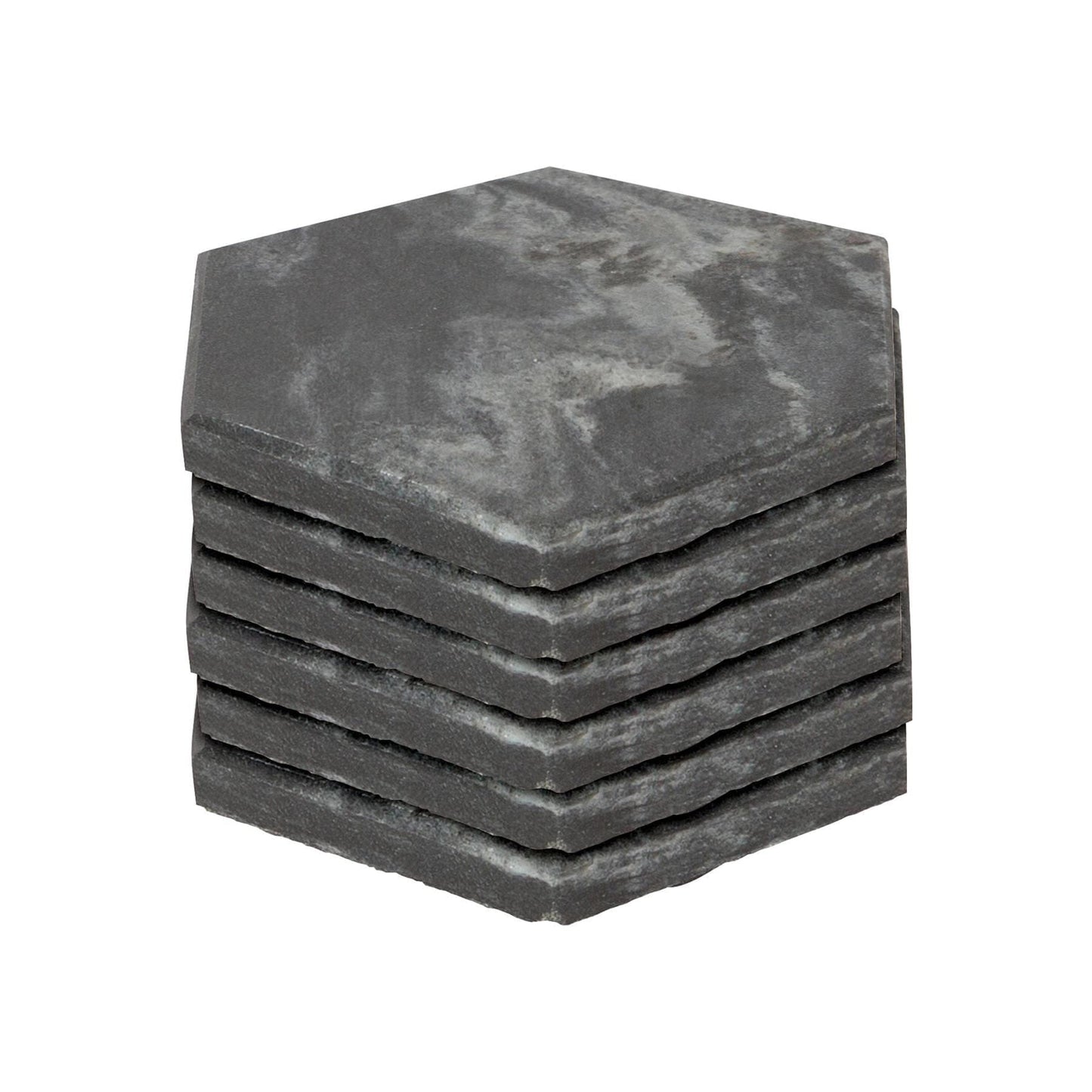 Hexagonal Marble Coasters - 10cm - Pack of Six